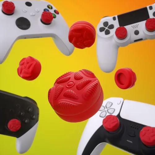 Vista 5 de PlayVital Thumbs - Tapas de cojín para el pulgar para PS54, funda de agarre para el pulgar para Xbox Series XS, tapas de agarre para el pulgar