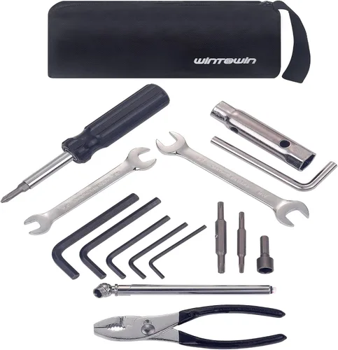 Vista 5 de Kit de herramientas de reparación de motocicleta para motocicletas Harley Davidsons, juego de herramientas básicas de reparación de bicicletas, kit