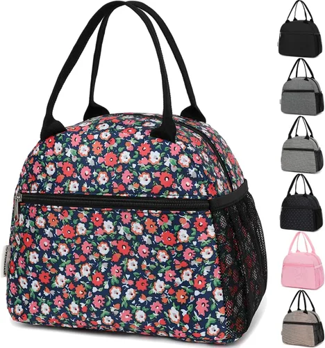 Vista 19 de GYEUKHAM - Bolsa de almuerzo para mujeres, fiambrera para hombres adultos y niños niñas, pequeña y linda, con gran capacidad, bolsa de almuerzo