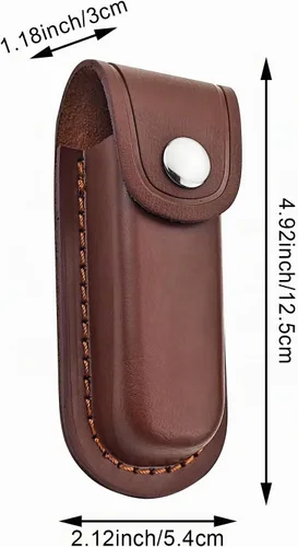 Vista 2 de Paquete de 2 fundas de bolsillo para cuchillos, funda multiherramienta, funda de cuero para cuchillos con presilla para cinturón, bolsillo
