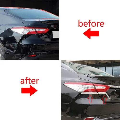 Vista 4 de Xotic Tech - Kit combinado de luces antiniebla y luz trasera para parabrisas, marco de bisel de párpado, cromado, compatible con Toyota Camry