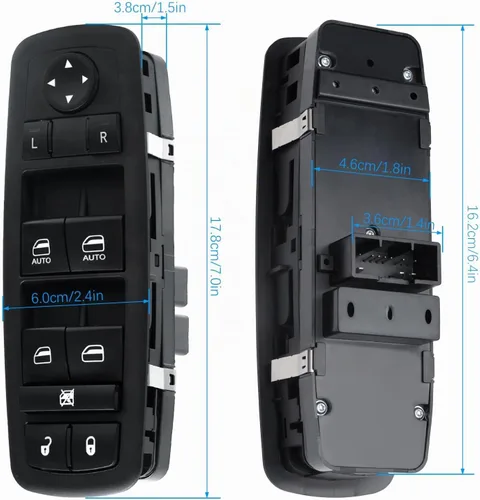 Vista 2 de Interruptor de control de ventana eléctrica Lado del conductor delantero 11 pines Compatible con Dodge Durango 2011-2013, Jeep Grand Cherokee