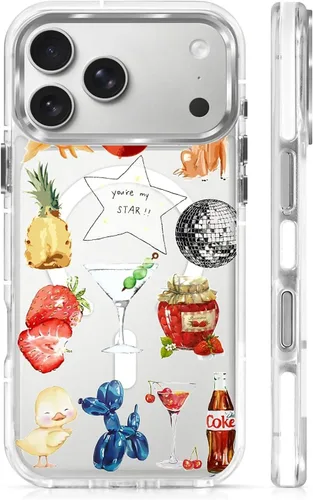 Vista 120 de Funda para iPhone 13 Pro, transparente con bonito patrón de tiburón azul, compatible con Magsafe funda protectora suave para mujeres y niñas (blanco)