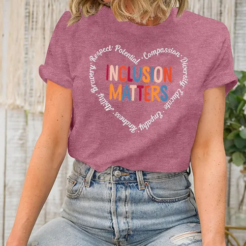 Vista 5 de Inclusion Matters - Camiseta para mujer con temática de salud mental y educación especial, camiseta para profesores, linda camiseta de terapeuta