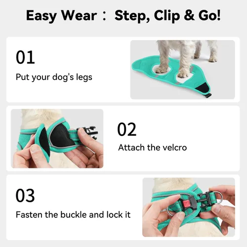 Vista 16 de Joytale Arnés para Perros Pequeños, Chaleco de Malla Transpirable Step-in, Arneses Acolchados Suaves Reflectantes para Gatos y Perros Cachorros