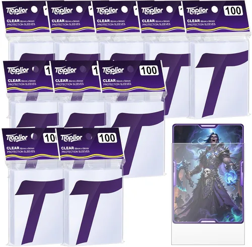 Vista 28 de 1000 unidades de fundas para cartas coleccionables TiopLior, funda mate perfecta para MTG, protector suave para cartas deportivas, funda estándar
