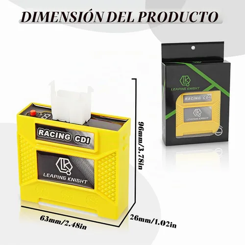 Vista 6 de Caja de 6 pines AC CDI de alto rendimiento, parte de carreras digital, ajustable, 9 curvas de encendido para CG 125cc 150cc 200cc 250cc motor