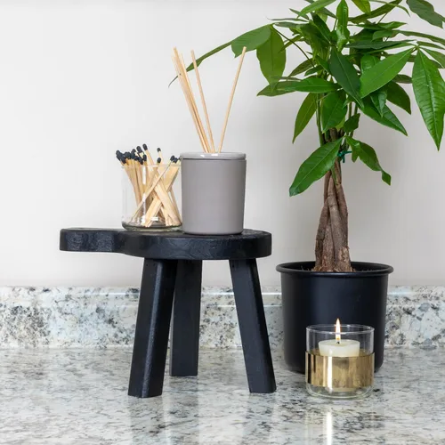 Vista 7 de Creative Co-Op Pedestal decorativo de madera, negro