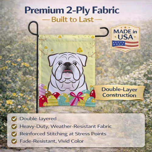 Vista 151 de Caroline's Treasures BB1923GF Bandera decorativa para jardín con diseño de Border Collie, para caza de huevos de Pascua, para jardín, jardín, patio