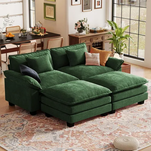 Vista 132 de CDCASA Silla de acento de gran tamaño de 50'' con otomana Asiento extra ancho y profundo estilo sofá nube para sala de estar, dormitorio, rincón