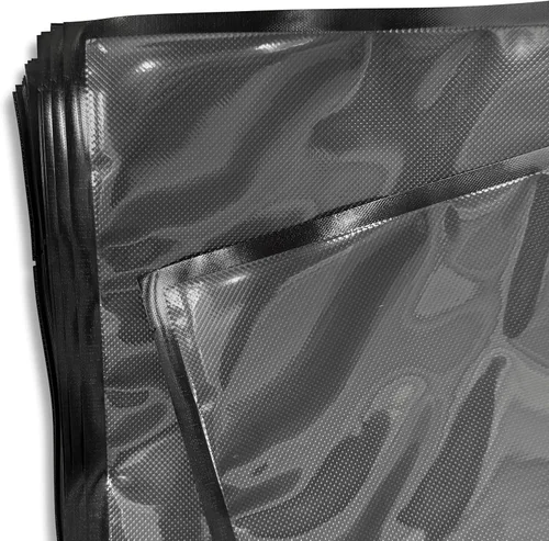 Vista 4 de Bolsas de diamante - Bolsas de sellado al vacío 5mil - 50 bolsas (Negro/Transparente, 11x16)