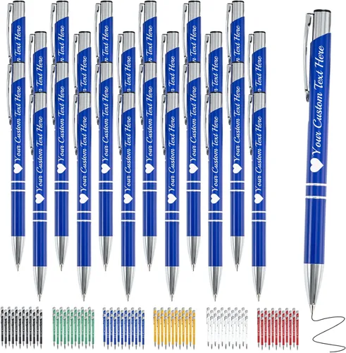 Vista 29 de Bolígrafo personalizado, 1 unidad, bolígrafo personalizado con logotipo de mensaje de nombre comercial grabado, tapa de clic de tinta negra, regalo