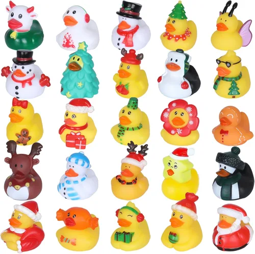 Vista 11 de 24 mini patos de goma a granel, perfectos para esconder cruceros, decoraciones de fiesta de cumpleaños y bonitos juguetes de baño para niños