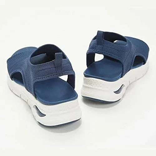 Vista 4 de Sandalias deportivas ortopédicas lavables para verano, cómodas de punto grueso con boca de pez, informales, de malla, suela suave, zapatos casuales