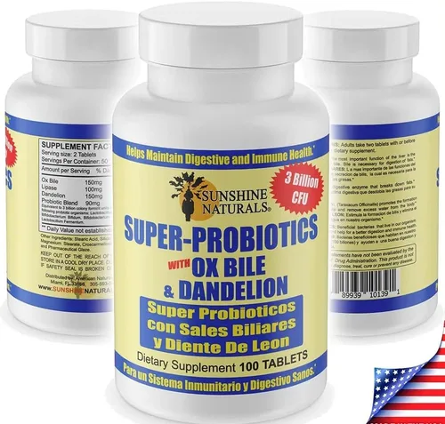 Vista 6 de Sunshine Naturals Suplemento Super Probióticos. Mejora la Digestión. 100 Cápsulas