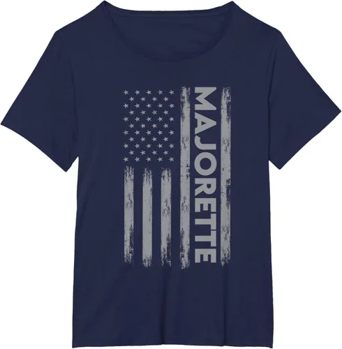 Vista 15 de Great Majorette - Camiseta de bastón giratorio con diseño de bandera de Estados Unidos, Negro, S