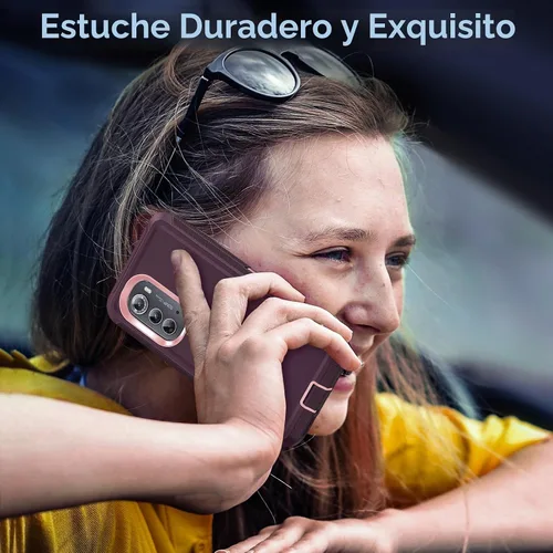 Vista 6 de LeYi Funda para Motorola Edge-2022: 【No es compatible con Edge Plus】 Funda resistente 3 en 1, funda resistente 3 en 1, grado militar, a prueba