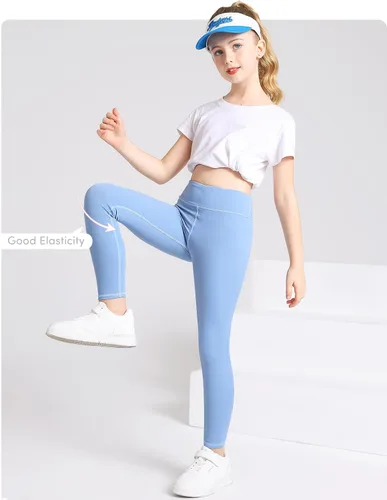 Vista 2 de Domee Girls Athletic Leggings Workout Yoga Pants Pack of 3