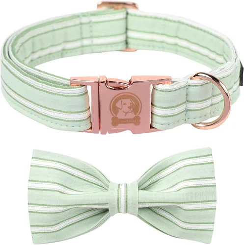 Vista 13 de MR. CHUBBYFACE - Collar de perro de San Valentín con corbatín, lindo collar de perro con corazón azul con hebilla de metal, collar de algodón