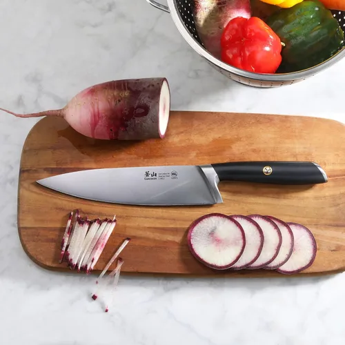 Vista 4 de Cangshan L Series 1026870 Cuchillo de chef forjado de acero alemán de 8" Negro