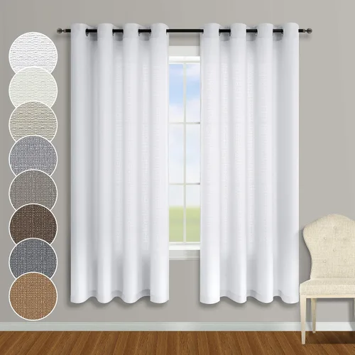 Vista 13 de KOUFALL - Cortinas transparentes con aspecto de lino