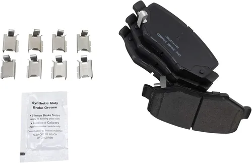 Vista 4 de TRQ Kit de pastillas de freno trasero y rotor, kit químico de freno, pastillas de freno Rotor de freno de cerámica Premium recubierto G compatible