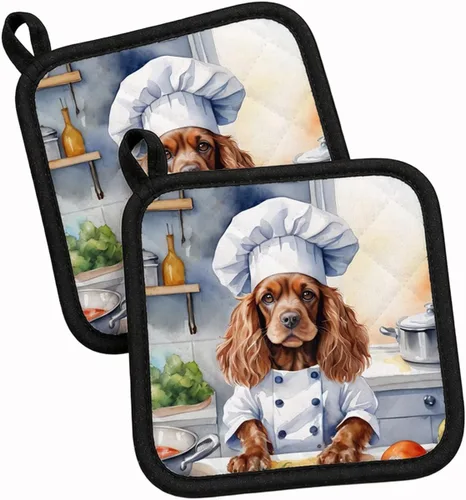 Vista 35 de Caroline's Treasures Coton de Tulear El Chef Par de Agarraderas de Ollas de Cocina Resistentes al Calor Juegos de Agarraderas de Ollas Almohadillas