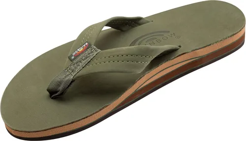 Vista 18 de Rainbow Sandals - Sandalias de cuero para hombre, doble capa con soporte de arco Buckskin
