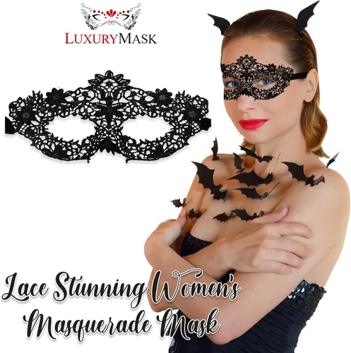 Vista 3 de Masquerade Mask For Women Lace Masquerade Masks for Masquerade Party, Proms, Venetian Party, Mardi Gras, Halloween & Cosplay