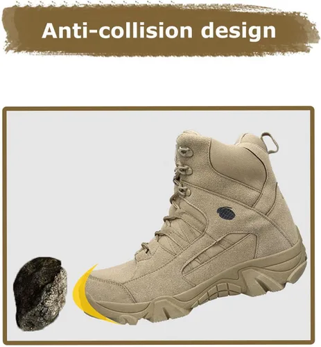 Vista 5 de Kervaky Botas tácticas militares para hombre, botas de trabajo, botas de desierto, botas duraderas, botas de senderismo, botas de combate, botas