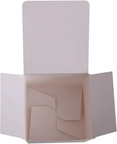 Vista 6 de Caja de regalo cuadrada para todas las ocasiones, pack de 12 unidades, de Ezek , L, Dorado
