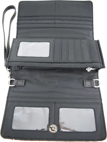Vista 7 de Estilo occidental Rhinestone Cruz tachonado láser corte alas herramientas cuero bolso mujeres bolsos país hombro cartera conjunto