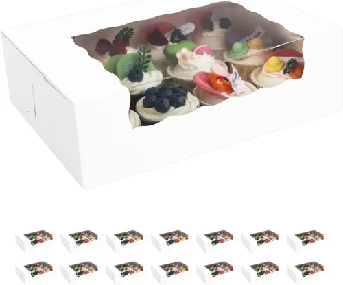 Vista 8 de 25 cajas de rollo de calabaza, caja de pastel con ventana, contenedor