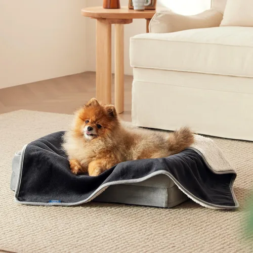Vista 76 de Bedsure - Mantas impermeables para perros pequeños - Manta de felpa de sherpa con impresión suave lavable para perros y gatos, protector de muebles