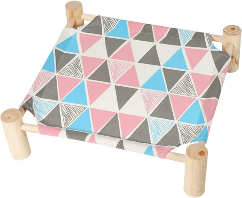 Vista 12 de Patas Lague Hamaca para gatos y perros, cama para perros pequeños, de madera, para gatos, mascotas, conejos, refrigeración, elevada