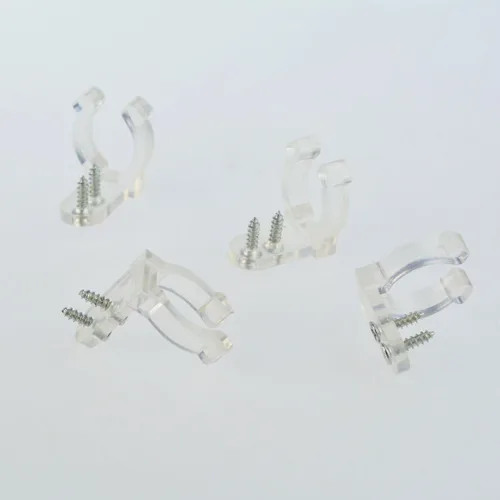 Vista 5 de Wobe 200 clips de luz LED para cuerda con 400 tornillos, clips de montaje de luz de cuerda de PVC transparente de 0.512 in 1/2 pulgadas de plástico