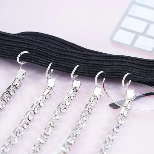 Vista 3 de REETAN Joyería para Pierna y Muslo, Cadena de Cuerpo con Strass para Mujeres