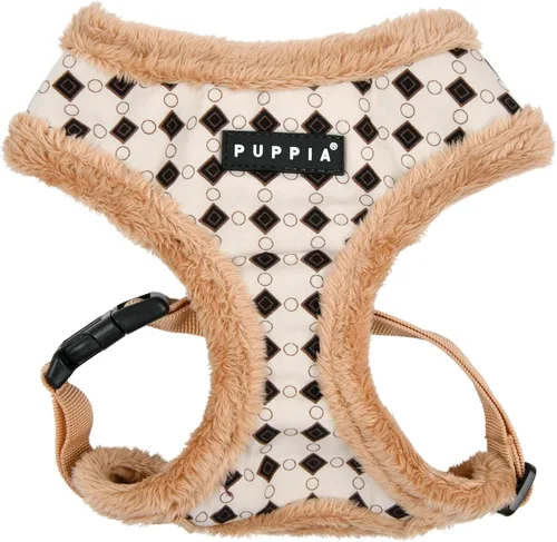 Vista 5 de Puppia Alyssa - Arnés para perro sobre la cabeza, cálido para invierno, con patrón de flores, ajustable en el pecho, para perros pequeños