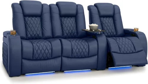 Vista 30 de Seatcraft Asiento de cine en casa Diamante Marrón Reclinable Individual