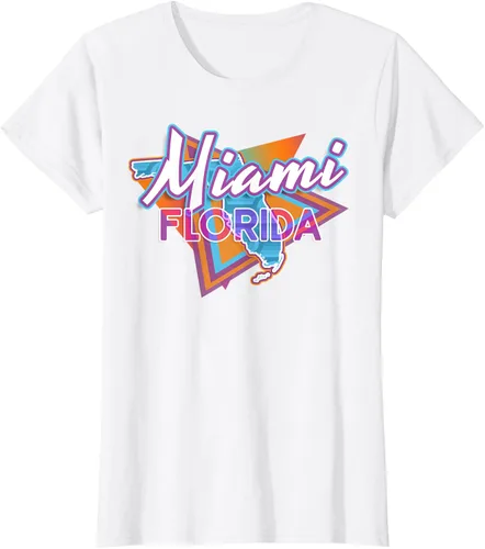 Vista 19 de Camiseta retro vintage de Miami Florida, Negro, S