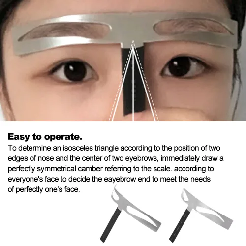 Vista 6 de Shopping Spree - Plantillas reutilizables para modelar cejas, 2 tipos de regla permanente para cejas, regla de extensión de equilibrio de cejas