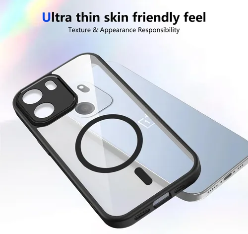 Vista 476 de Funda magnética transparente compatible con Xiaomi 17T, color negro 2 en 1 PC + TPU cubierta de teléfono a prueba de golpes, carcasa protectora