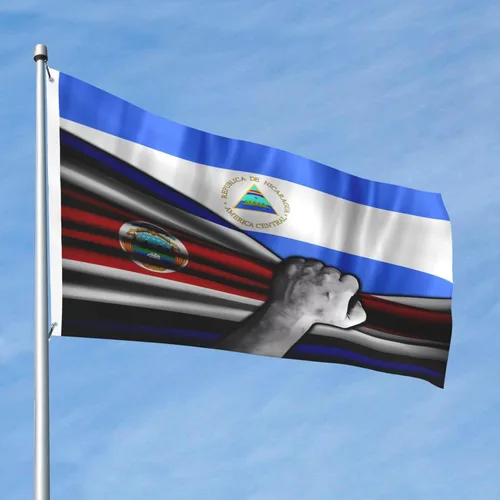 Vista 16 de Bandera de Costa Rica y República Dominicana de 2 x 3 pies, bandera para exteriores, bandera de doble cara, bandera de jardín, bandera de bienvenida