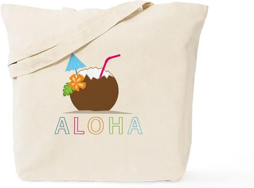 Vista 14 de CafePress Aloha! - Bolsa reutilizable de lona color beige, Caqui