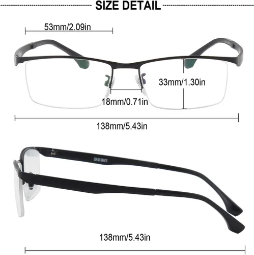 Vista 5 de Agstum - Gafas de negocios para hombre con marco de metal, lentes transparentes