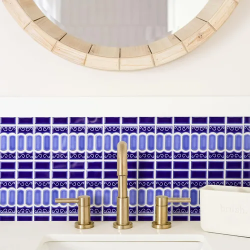 Vista 6 de Merola Tile Módena Azul Cobalto 11-3/8" x 13-1/8" Azulejo de porcelana para piso y pared