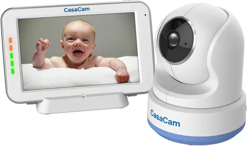 Vista 6 de CasaCam BM240 Monitor de video para bebés con pantalla táctil de 5 pulgadas y cámara HD clip, audio bidireccional, canciones de cuna, luz nocturna