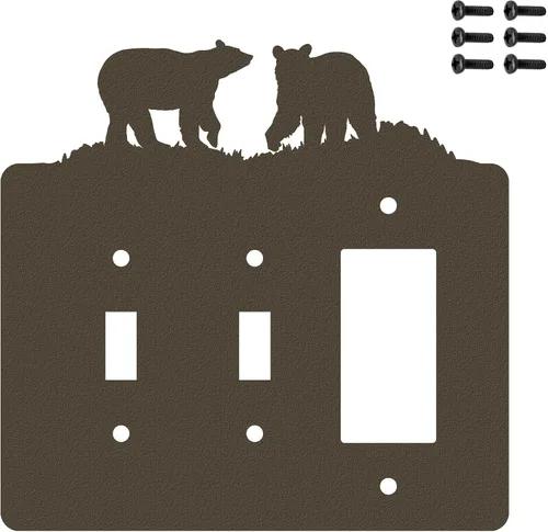 Vista 9 de Bear - Placa de pared dúplex individual (potencia única, negra) - Fabricado en Estados Unidos