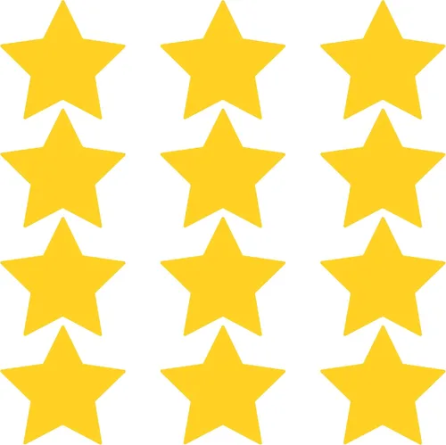 Vista 64 de LiteMark Calcomanías de vinilo mate extraíbles con diseño de estrella Blanco