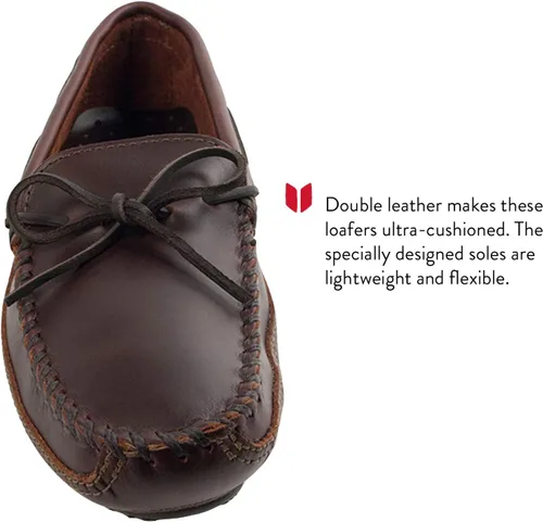 Vista 4 de Minnetonka Mocasín de piel de vaca doble para hombre